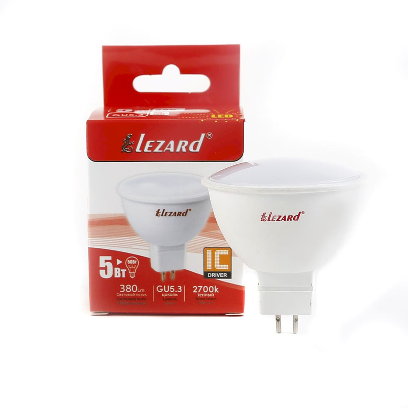 Лампа світлодіодна Lezard LED MR 5Вт, GU5.3, 380K (427-MR16-05)